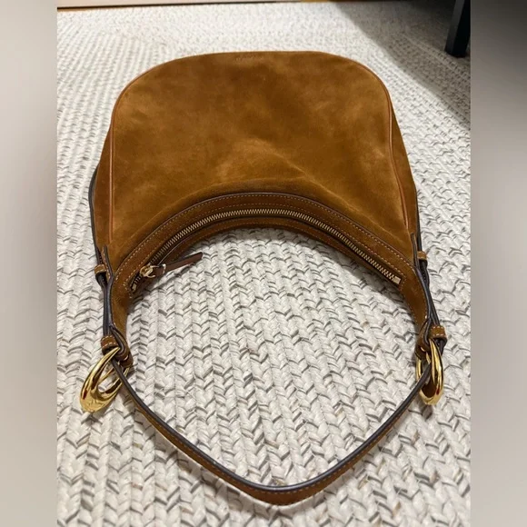 Staud Pine Leather Hobo Bag in Tan Suede - Picture 11 of 16